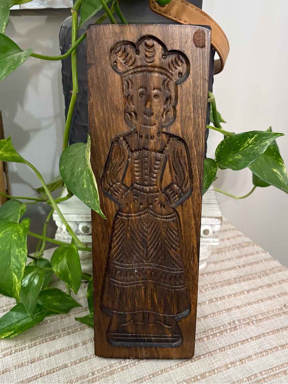 Dutch Speculaas Springerle  Carved Wood Cookie Butter Mold  12” Vintage Folk Art